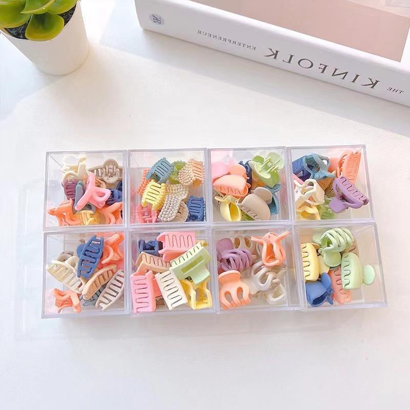 Wholesale of 10 mini children's hair clips, square hair clips, back head clips, acrylic shark hair clips, hair grips and headwear full figure