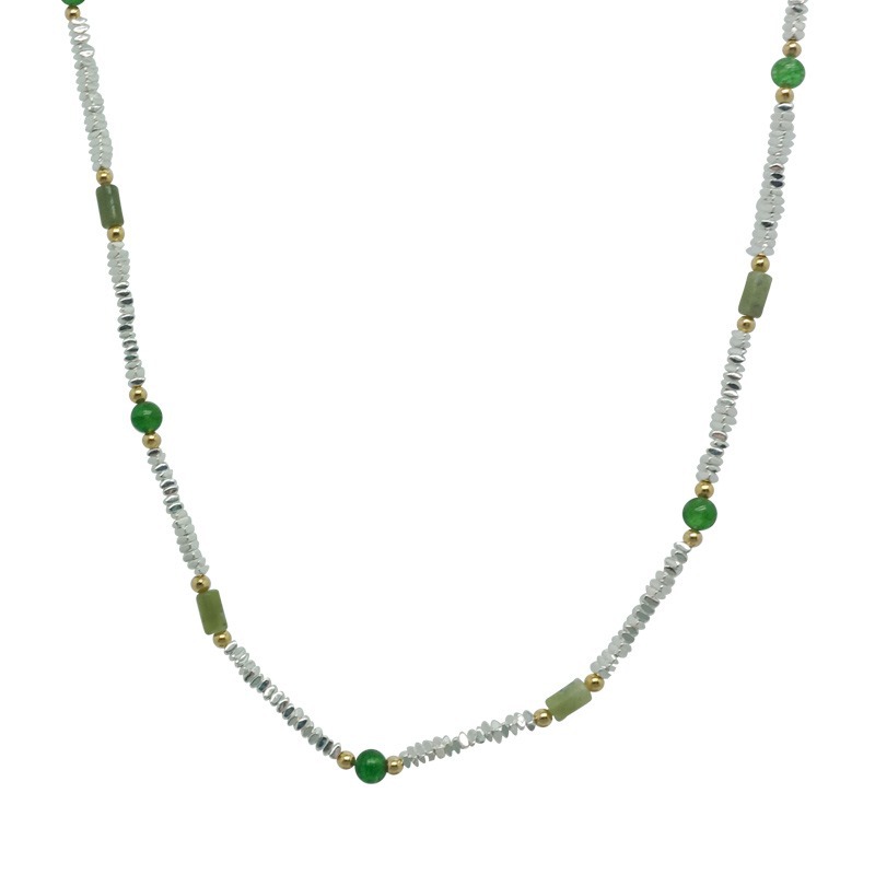 New Chinese-style retro stone beaded necklace, a design sense of women's summer, a niche and light luxury collarbone chain, a Chinese-style neck chain Item Picture