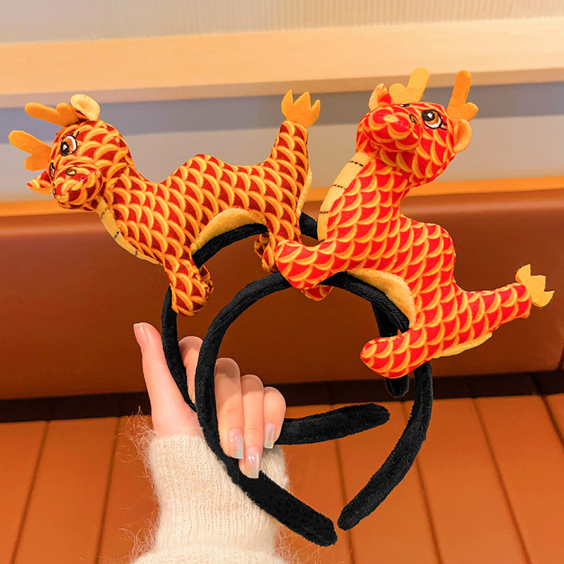 Cute dragon headband 2024 Dragon Year headwear, super cute face-washing headband, funny hairpin, children's performance hairpin details Picture