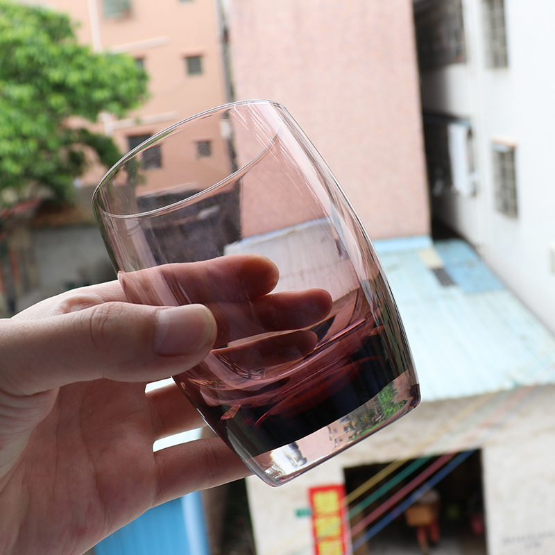 Direct-sale glass water cups, glass cups, colored cups, raw color cups, guest room mouthwash cups, tea cups, beverage cups, hotel supplies full figure