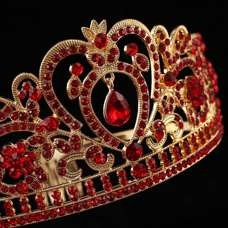 Bride's crown headwear, high-end crystal hairband, princess dress headwear, birthday tiara, children's crown headwear Specification drawing