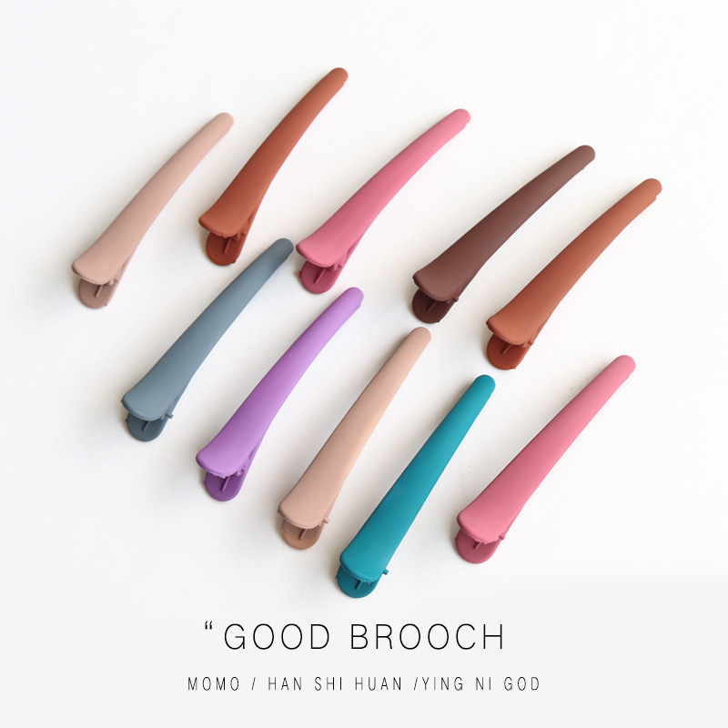 Colorful simple straight clips, Korean hair accessories, side bangs clips, new versatile matte hair clips, adult hair clips wholesale full figure