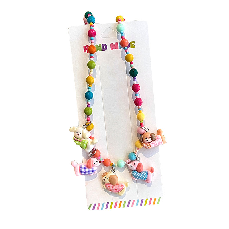 Cute Kuromi necklace for children, colorful beaded toys for little girls, sweet pendant jewelry, Korean version accessories Item Picture