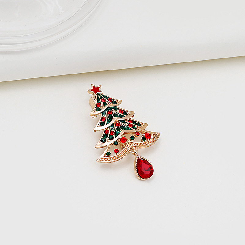 Popular Christmas accessories in Europe and America: metal oil-drip garlands, hollowed-out diamond-encrusted brooches and badges, women's clothing accessories, and corsages details Picture