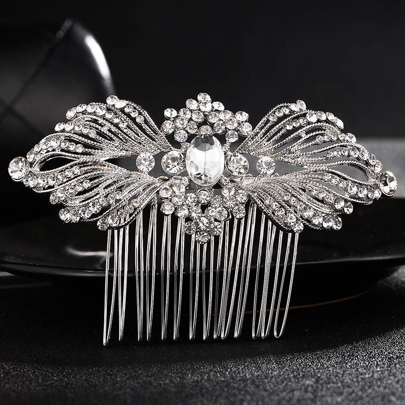 Mianino bridal hair accessories, headwear, wedding accessories, European, American and Korean version water diamond alloy hair combs, hair clippers, hair combs wholesale details Picture