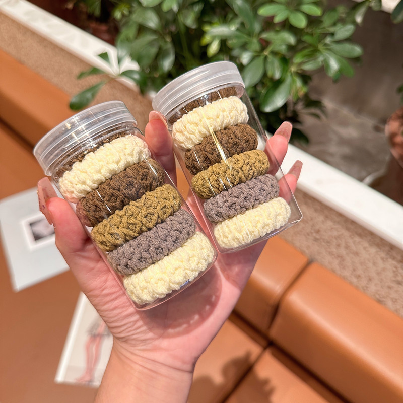 Widened and thickened jacquard patterned hair tie for women, new high-elasticity and durable hair tie, no constricting hair band leather case for ponytail details Picture