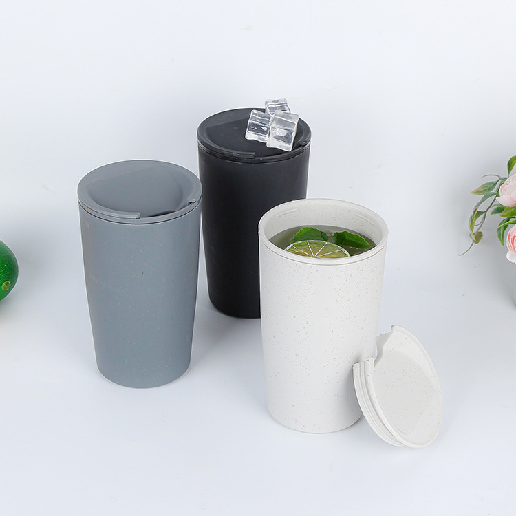 Ins-style high-end plastic water cup, wheat bellflower coffee cup, hot drink cup, milk cup, portable office cup Application Scenario