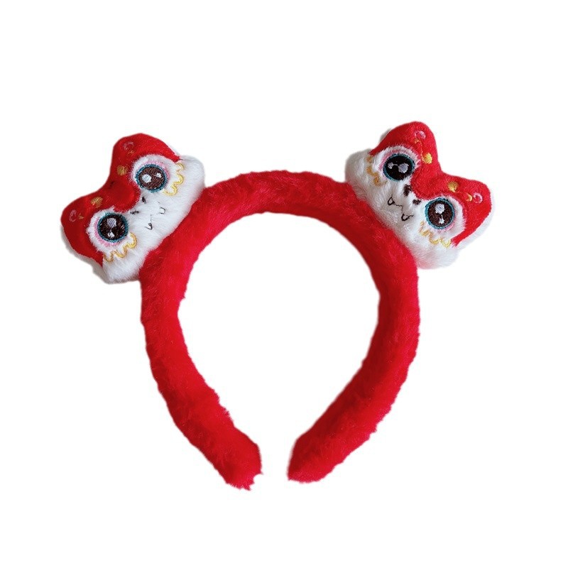 In the Year of the Snake 2025, for the New Year's zodiac year, there are red, cute plush headbands, headband performances, and funny doll accessories for women Item Picture