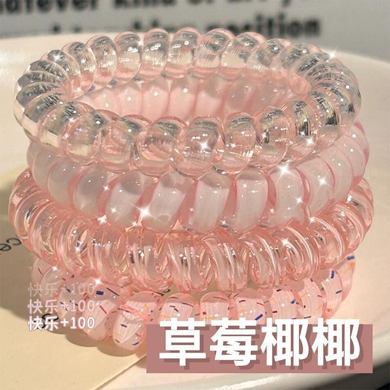 Versatile telephone line hair tie, fresh and elegant in summer, simple yet high-quality, cute ponytail tie with high elasticity Specification drawing