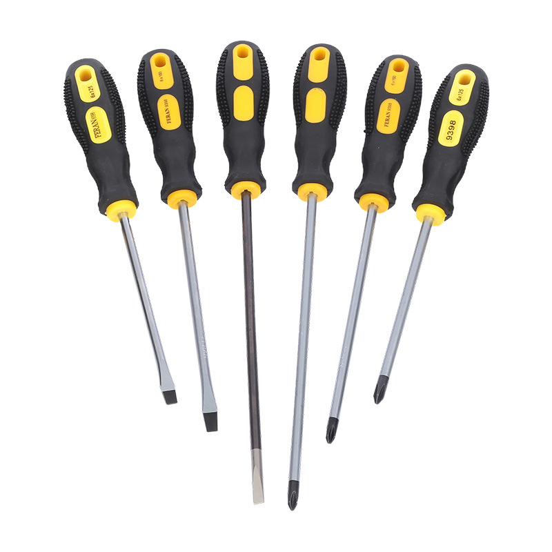 Mass-produce high-end massage handles, chrome-vanadium steel knife rods, rubber and plastic cross-shaped anti-slip design screwdrivers Item Picture