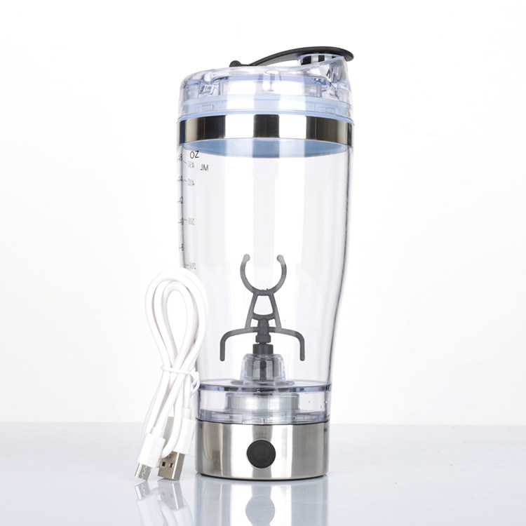 Milkshake cup, protein powder shaker cup, electric USB charging stainless steel automatic mixing cup, 450ml in stock and available for delivery full figure