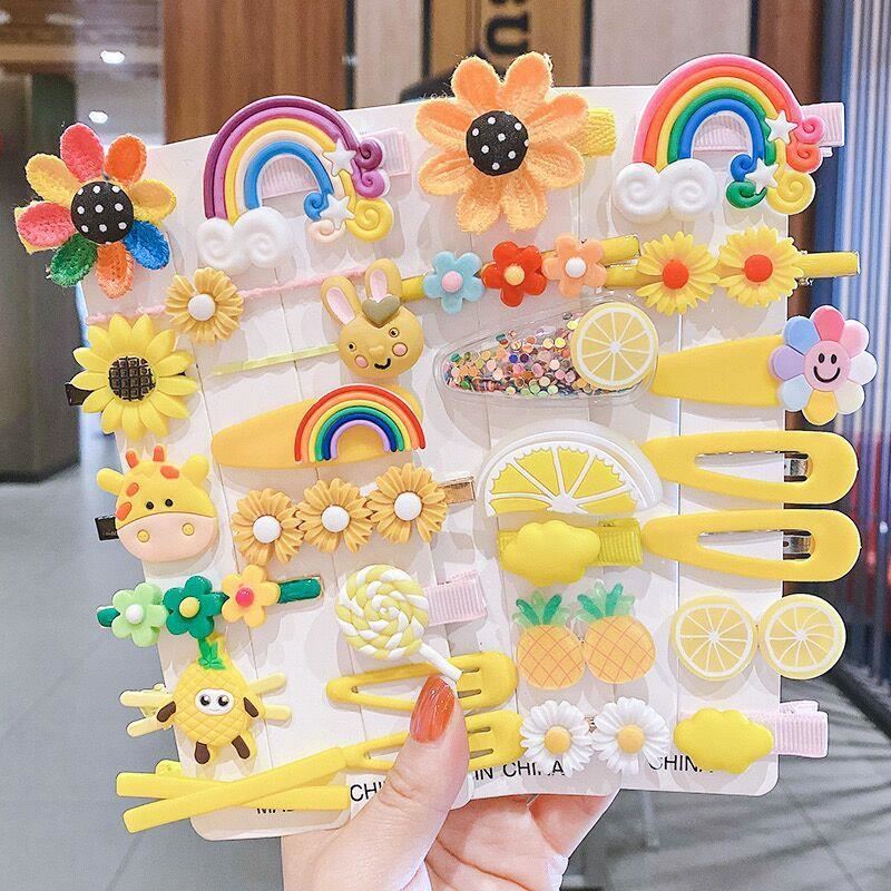Children's hairpins, girls' side bangs, baby headwear, Korean princess braids, broken hair, bb rainbow Application Scenario