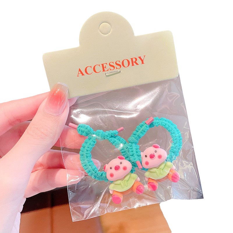 A new small-sized hair tie for children that doesn't damage their hair, a cute and good-looking headpiece with a rubber band and durable headwear Item Picture
