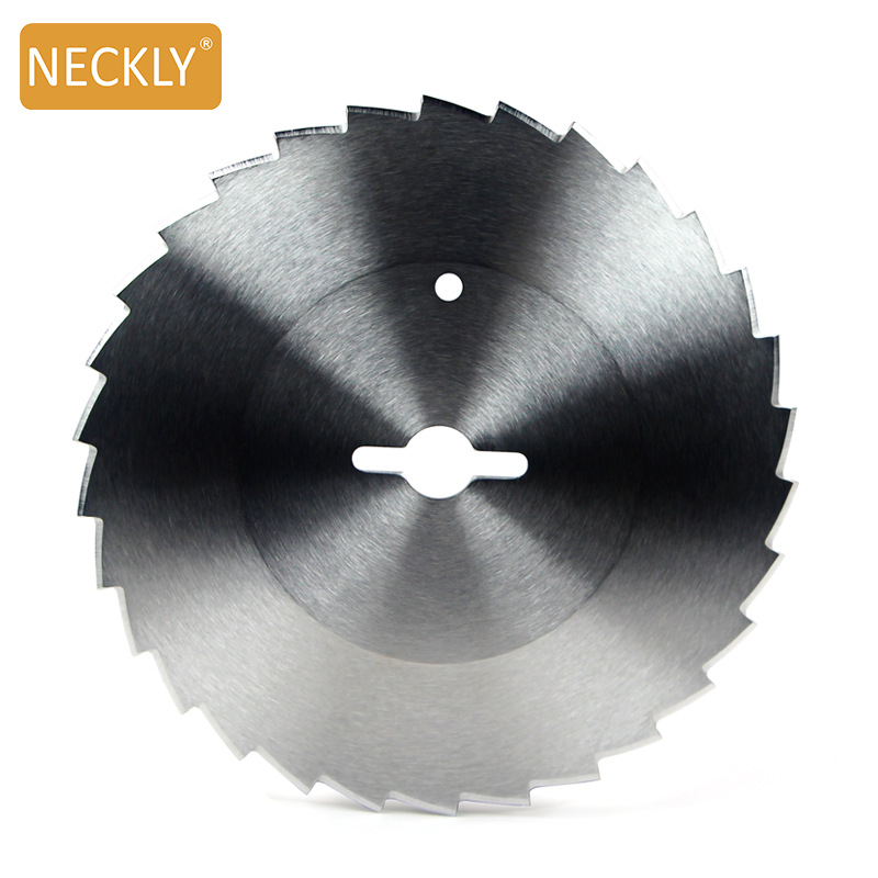 Nekeli 100MM toothed round knife Barbecue round knife, German barbecue machine slicing knife 420J2 food round blade full figure
