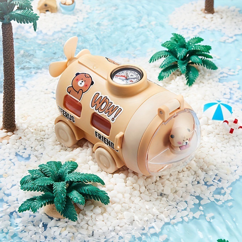 New submarine children's water cup, student with straw, large-capacity plastic cup, portable baby drinking cup Specification drawing