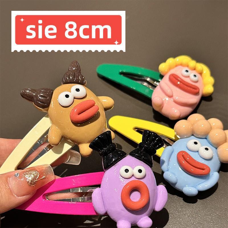 Funny and ugly doll hair clips, sausage-mouth cute hair clips, female bangs by the seaside, broken hair clips, funny headwear 2023 new style full figure