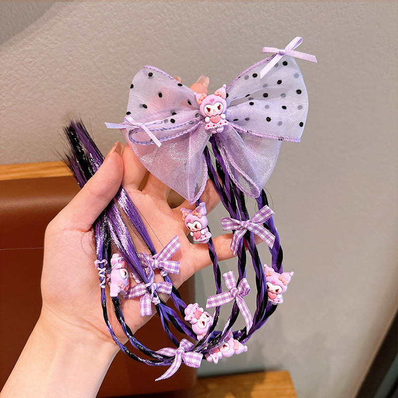 Children's hair bands, cartoon wigs, braids, sweet and cool girls, boxing braids, high ponytail hair ties, girls' hair ties, headwear Application Scenario