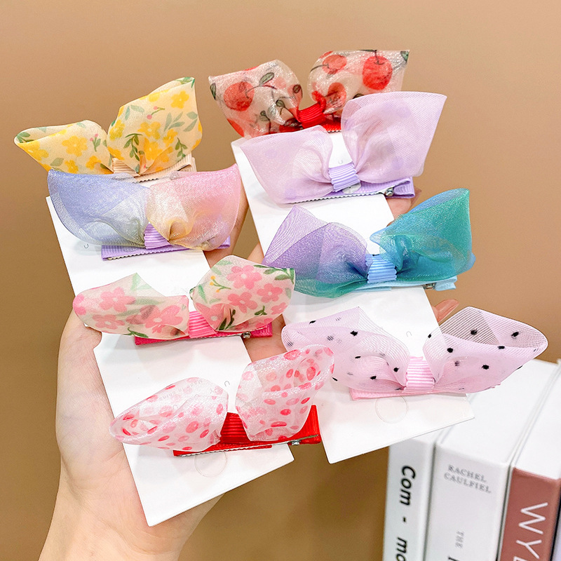 Cute and ethereal bow hair clips for children, girls, little girls, babies, hair accessories, headwear, hair clips, Korean girls details Picture