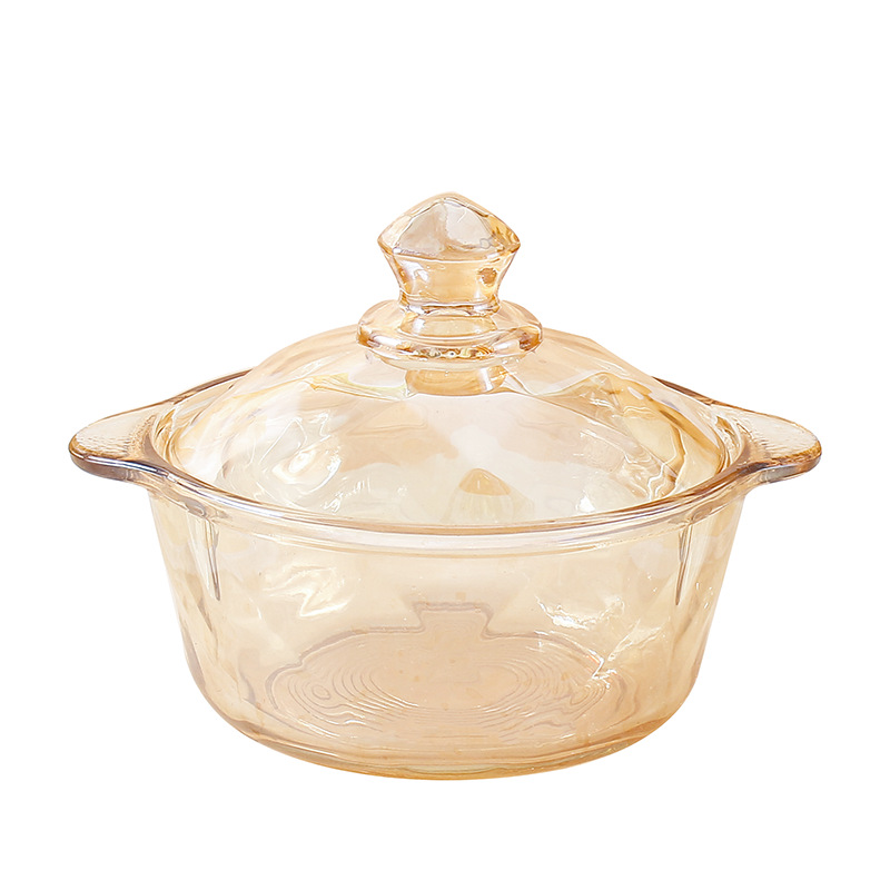 Light luxury glass pot bowl set, household round soup bowl, salad bowl, guest fruit and dessert bowl, tableware and gift wholesale Item Picture