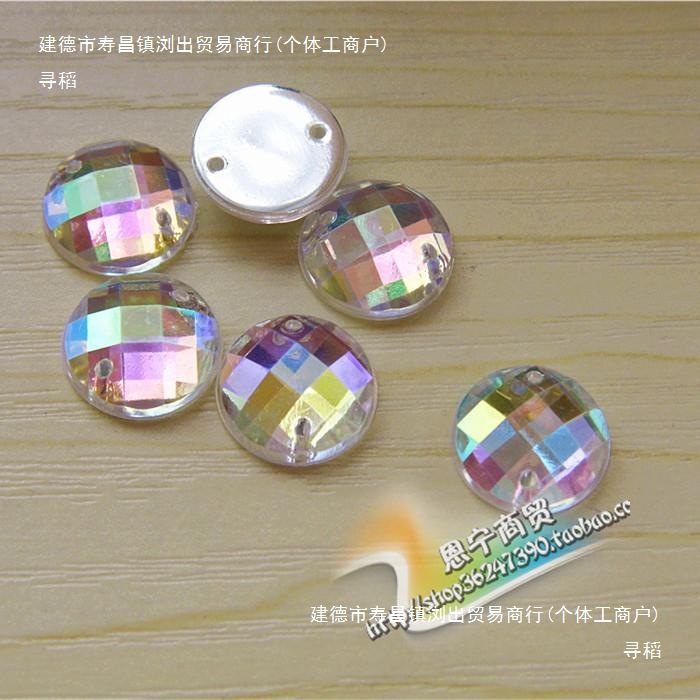 DIY clothing accessories, acrylic hand-sewn with holes, round scattered beads, 10MM, handcrafted clothes, COS bright diamonds details Picture