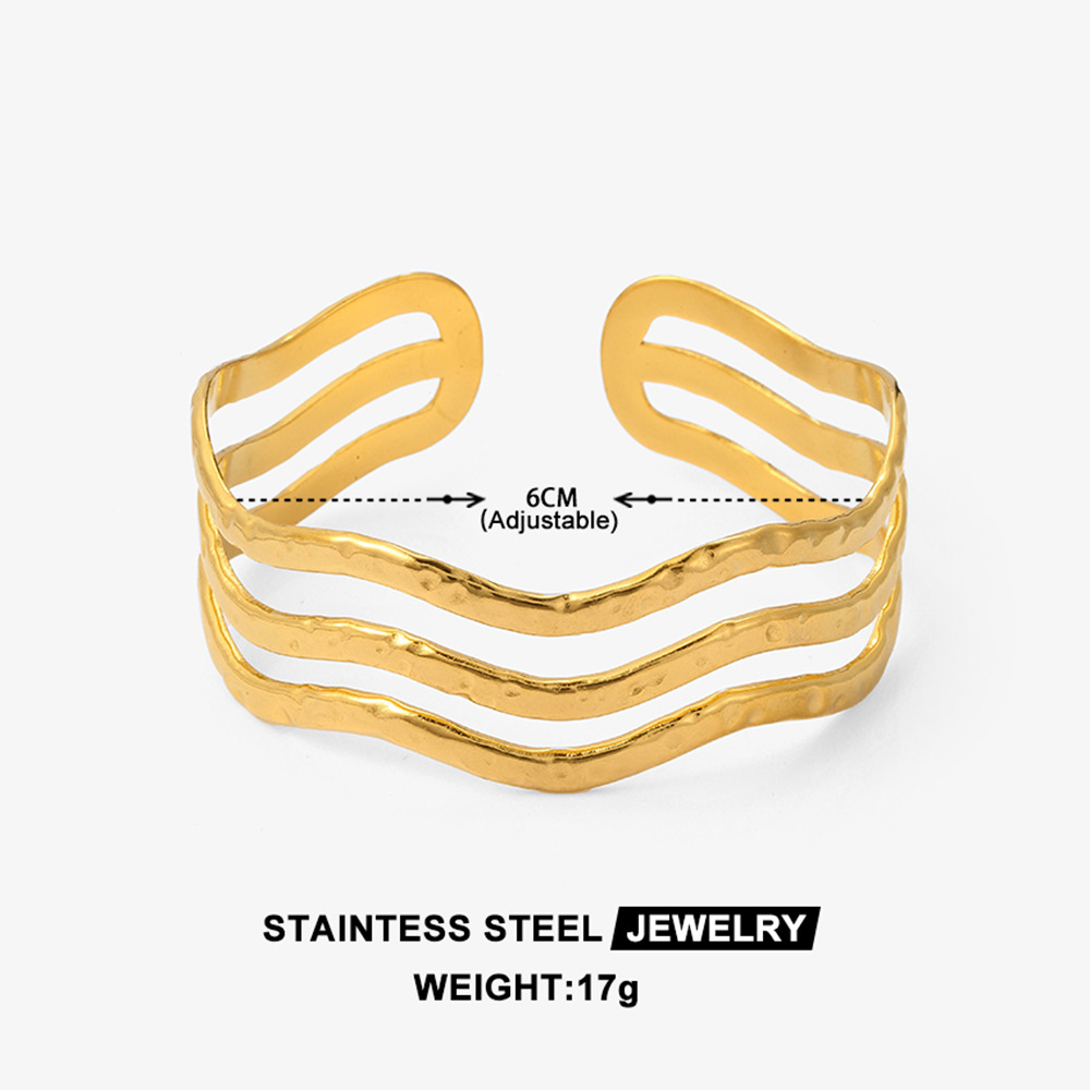 New original cross-border bracelet, minimalist titanium steel element ring, gold-plated for ladies, high-end feel, European and American niche, versatile wholesale Item Picture