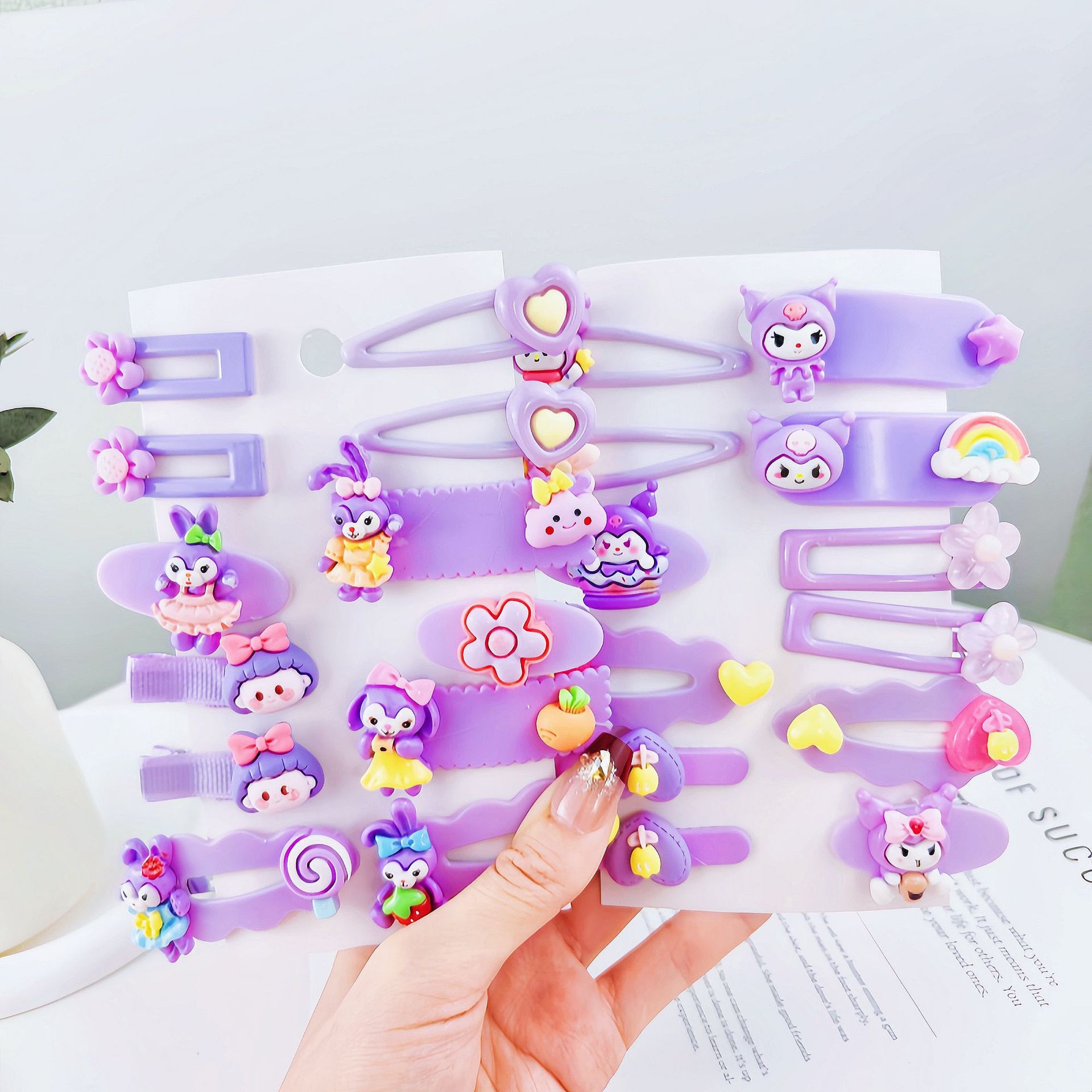 Children's cute cartoon Kulomi hair clips, baby bb hair clips, girls' side broken hair bangs clips, girls' headwear Specification drawing