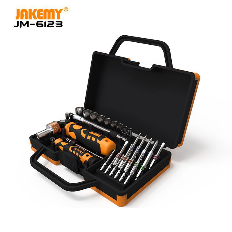 Household 31-piece multi-functional combination screwdriver repair tool ratchet cross screwdriver tip set JM-6123 full figure