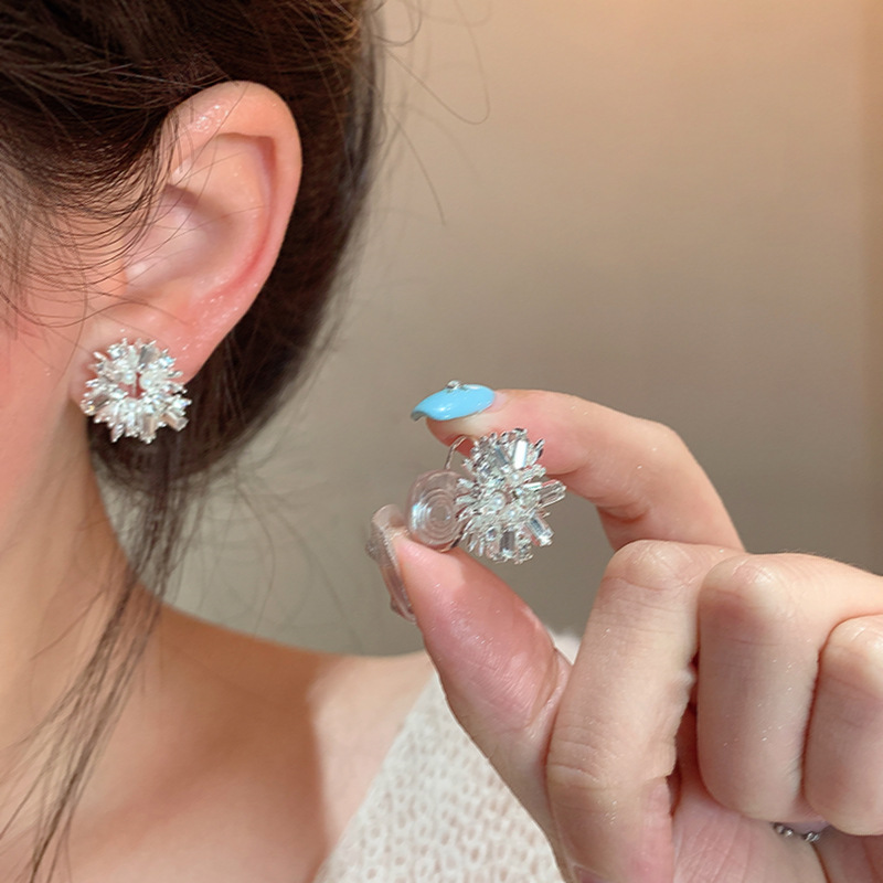 Spring bestsellers: Sunflower pearl Stud earrings, Women's Brilliant Fireworks earrings, 2025 New style ear clips, hole-free earrings Application Scenario
