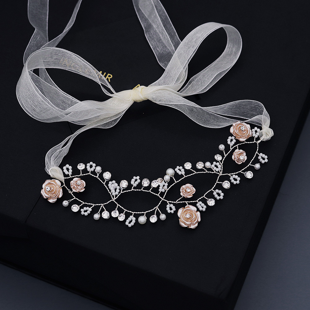 miallo's original design of girls' hair accessories, European and American wedding flower girl headwear, handcrafted flower beaded children's hair bands full figure