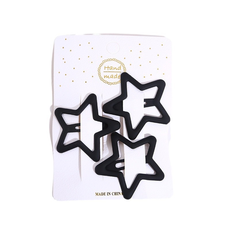 Wholesale of cute star hair clips, girl side clips, fresh and clean children's hair clips, water drop clips, painted color straight clips Item Picture