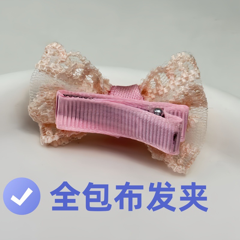 Pink bow hair accessory series for girls, cute Korean little princess, heart-shaped bangs, broken hair clips and hairpins Application Scenario