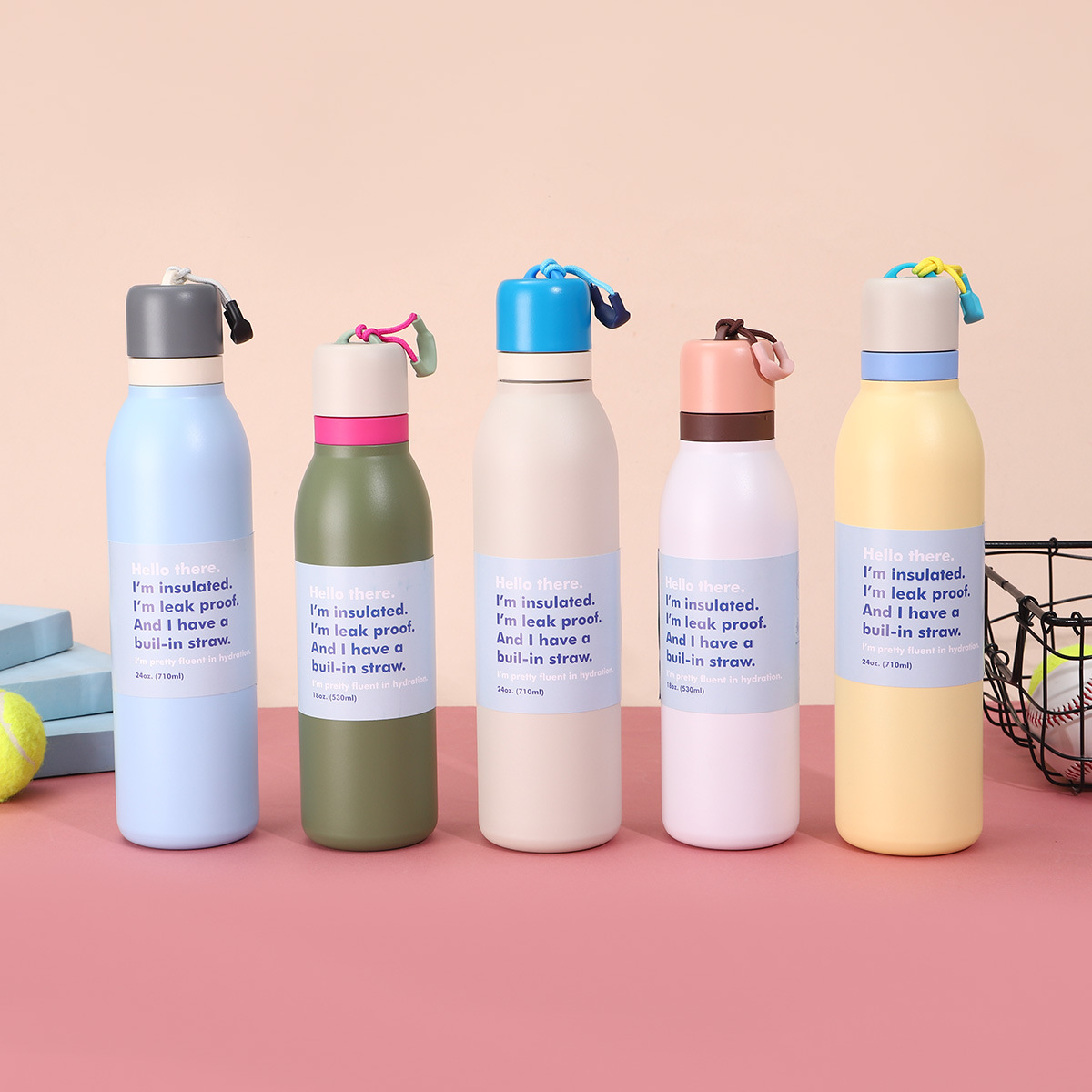 New Owala 304 stainless steel insulated cup with a drawstring, macaron-colored large-capacity space pot, outdoor sports water cup details Picture