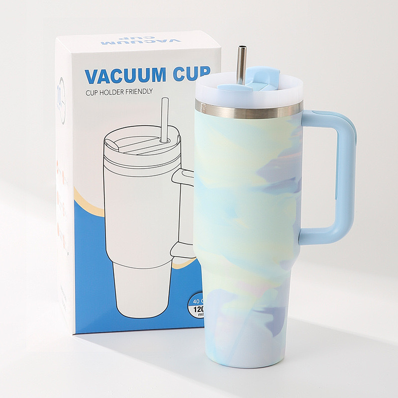ZOCBOYO cross-border 304 stainless steel handle car cup, large-capacity paint-dyed and printed cold insulation car cup Application Scenario