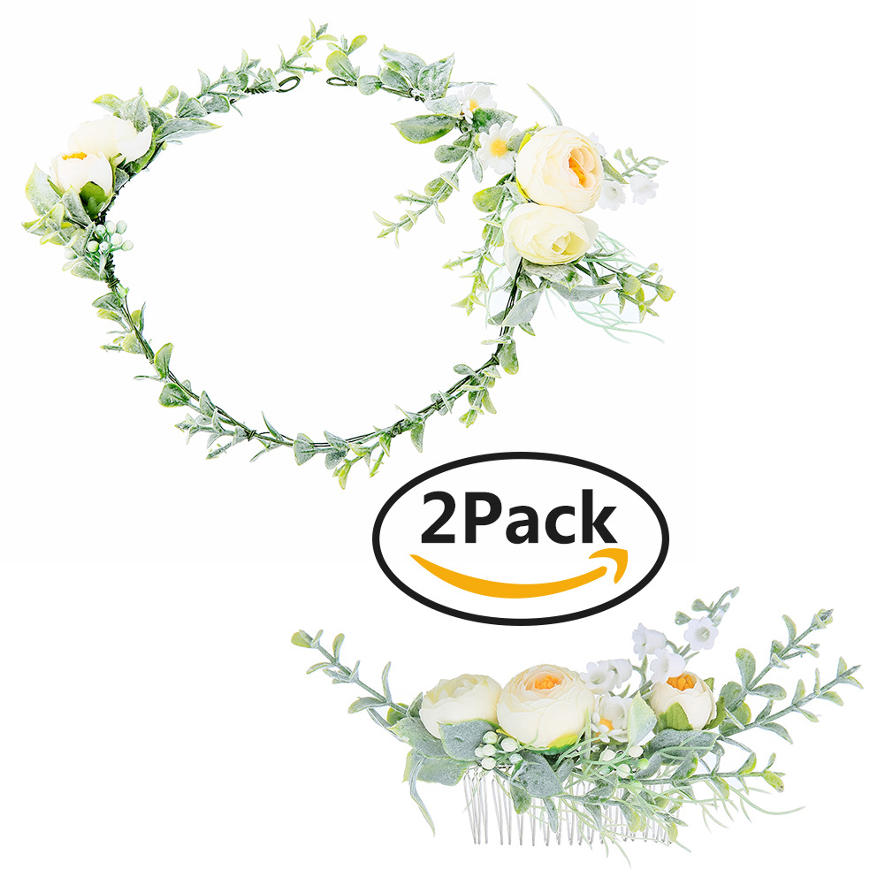 New European and American forest-style bride, bridesmaid, flower boy, hair band, hair comb set, studio photography and portrait accessories, hair accessories and headwear Item Picture