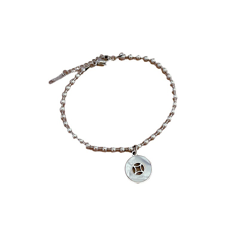 【 All-titanium Steel 】 Dongdaemun Personalized circular shell Coin Bead bracelet, retro best friend of female Internet celebrity Item Picture