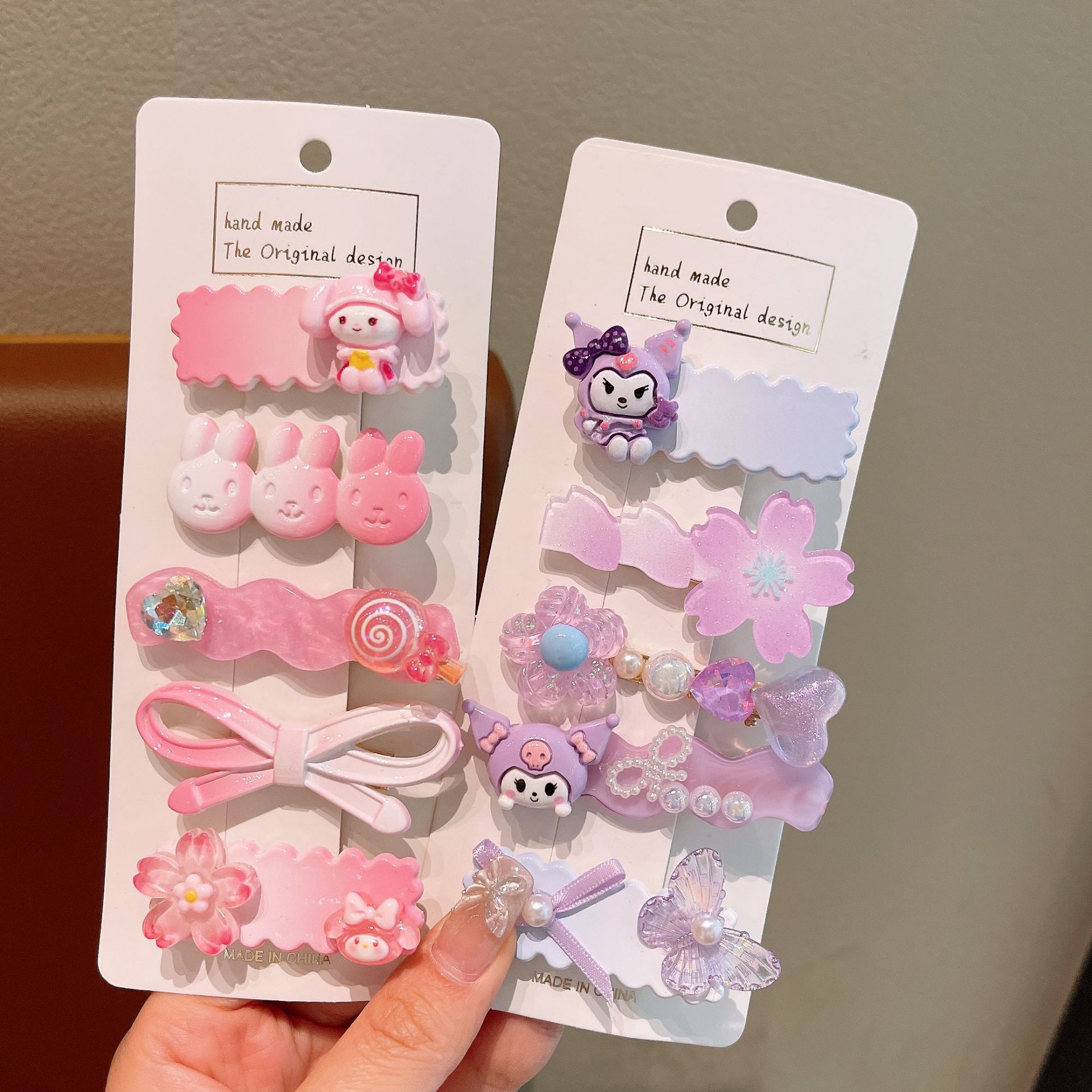 Cute cartoon children's Sanrio hair clips, girlish side bangs hair clips, ins sweet girl duckbill clips headwear Specification drawing