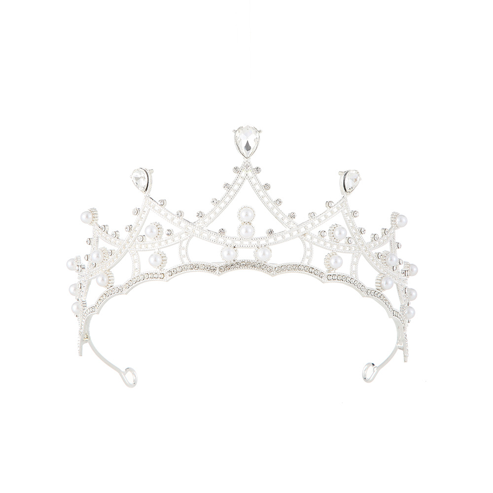Cross-border Amazon best-selling bride's crown headwear, light luxury style, crown headband, birthday performance princess headwear Item Picture