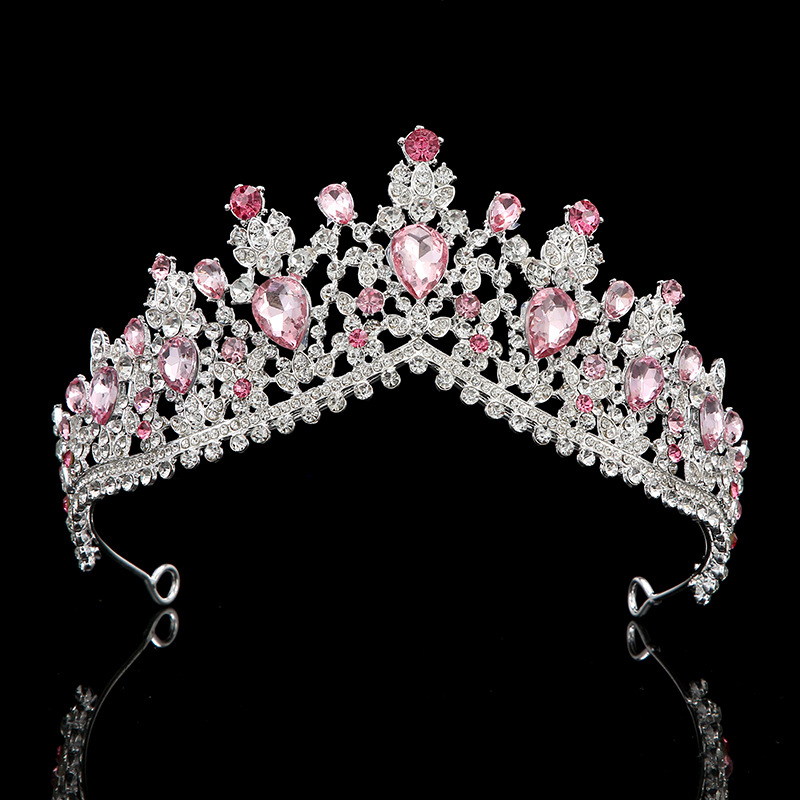 Colorful rhinestone large crown European and American birthday party crown hair band light luxury rhinestone birthday hair band bride's wedding details Picture