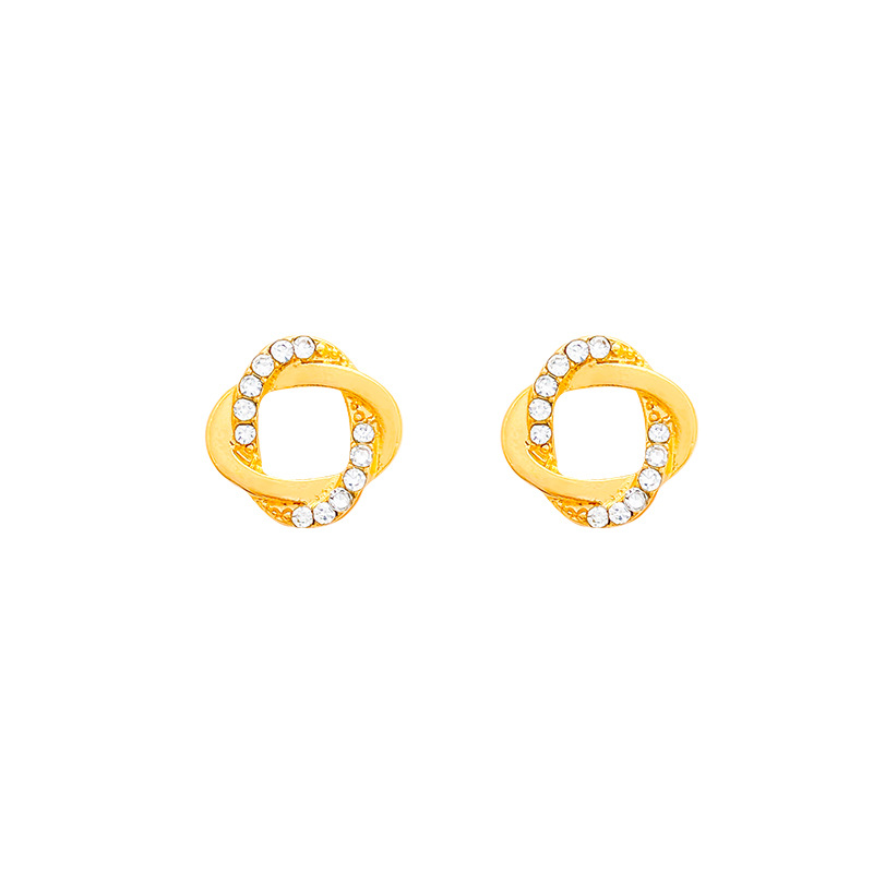 Light luxury, niche, high-end style, threaded stud earrings for women, simple and versatile, elegant, geometric diamond-encrusted earrings, best-selling earrings and accessories Item Picture