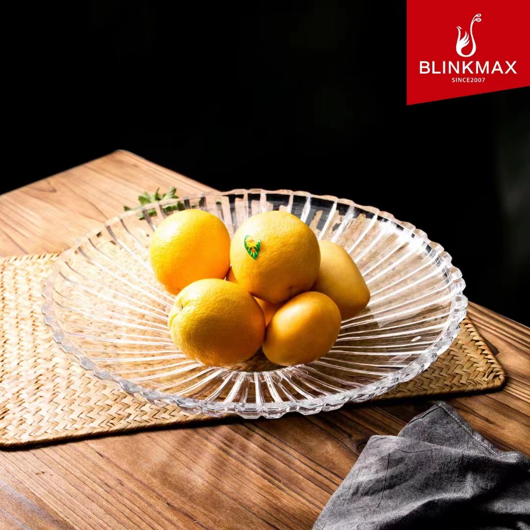 Lizun Splendid Fruit Box Transparent Glass fruit Plate, snack plate, Restaurant, KTV, home snack plate full figure