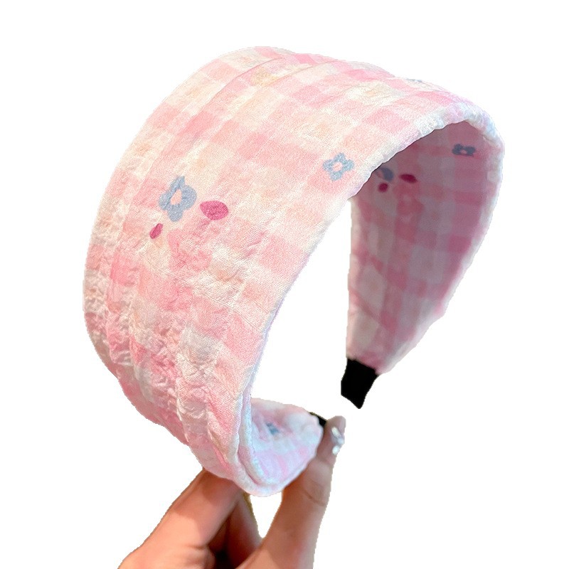 Children's wide-brimmed bangs hair clipping wonder, girls' hair tie band, little girls' floral Velcro, non-binding hair band headwear Item Picture