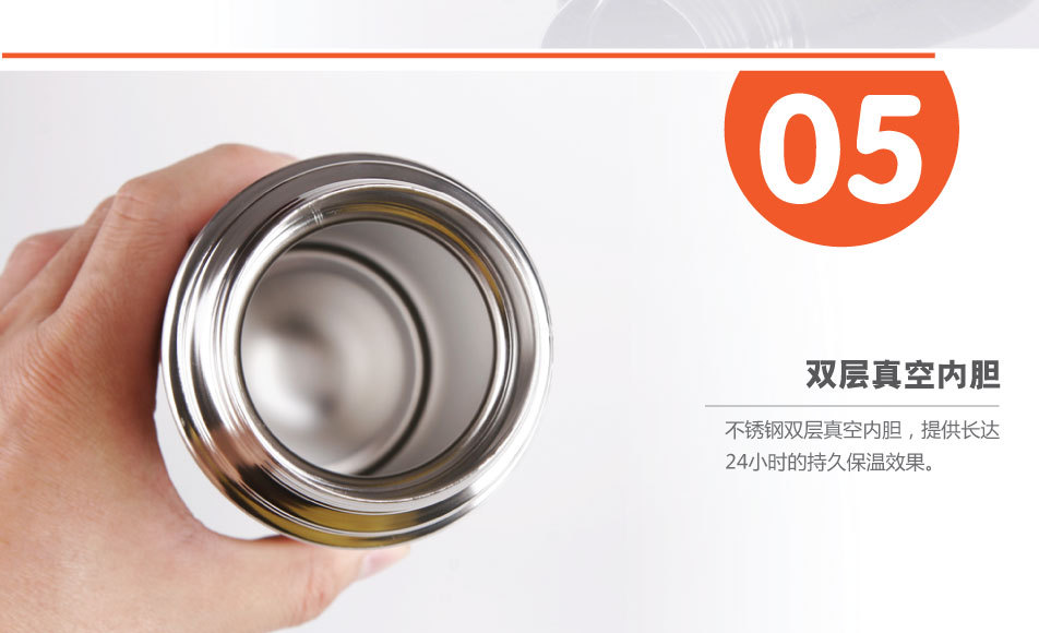 Simple and large-capacity 304 stainless steel insulated cup, straight button insulated bottle, factory direct sales, water cup wholesale Item Picture