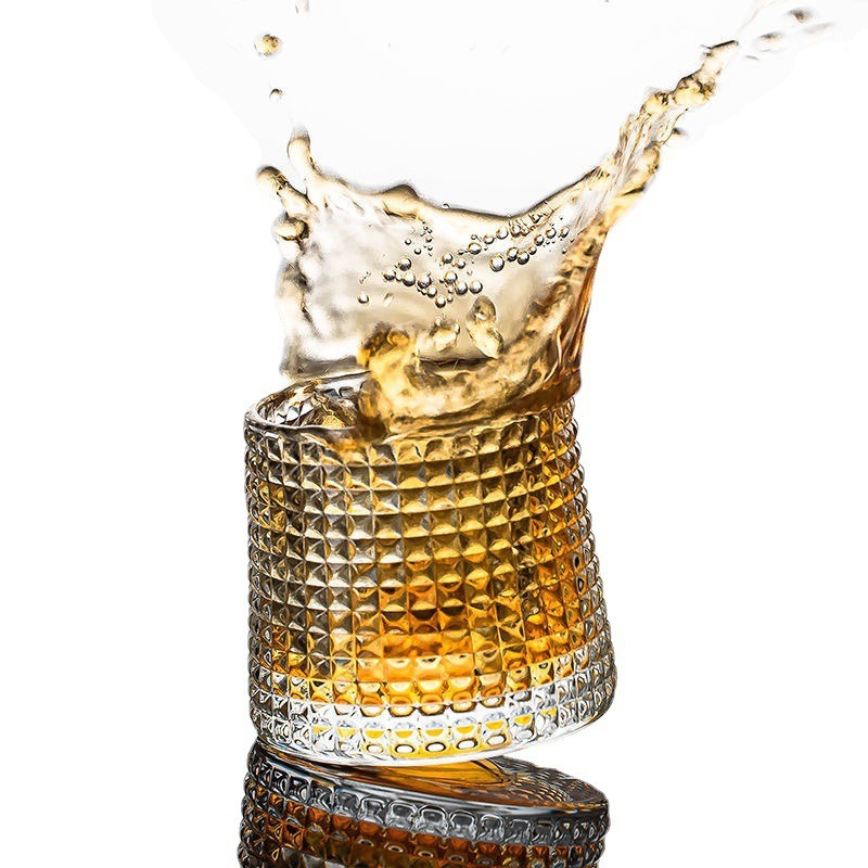 Thickened rotating crystal glass wine glass, Ins-style Nordic whisky glass, creative and personalized foreign wine unbreakable figure glass Item Picture