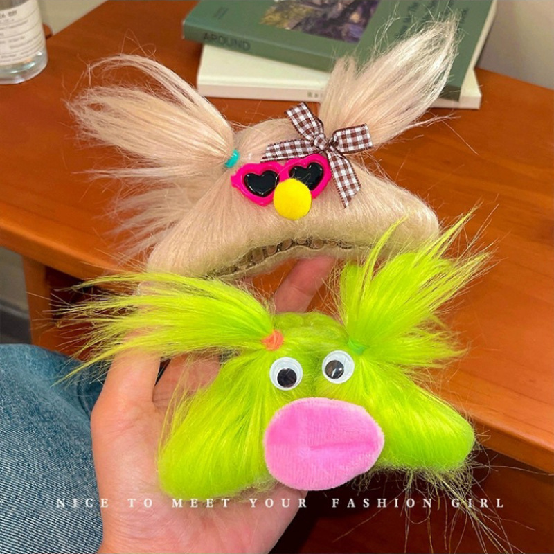 Bizarre, cute and cute, ugly doll grab, colorful dopamine hairpin, 2023 new style shark clip headwear on the back of the head for women details Picture