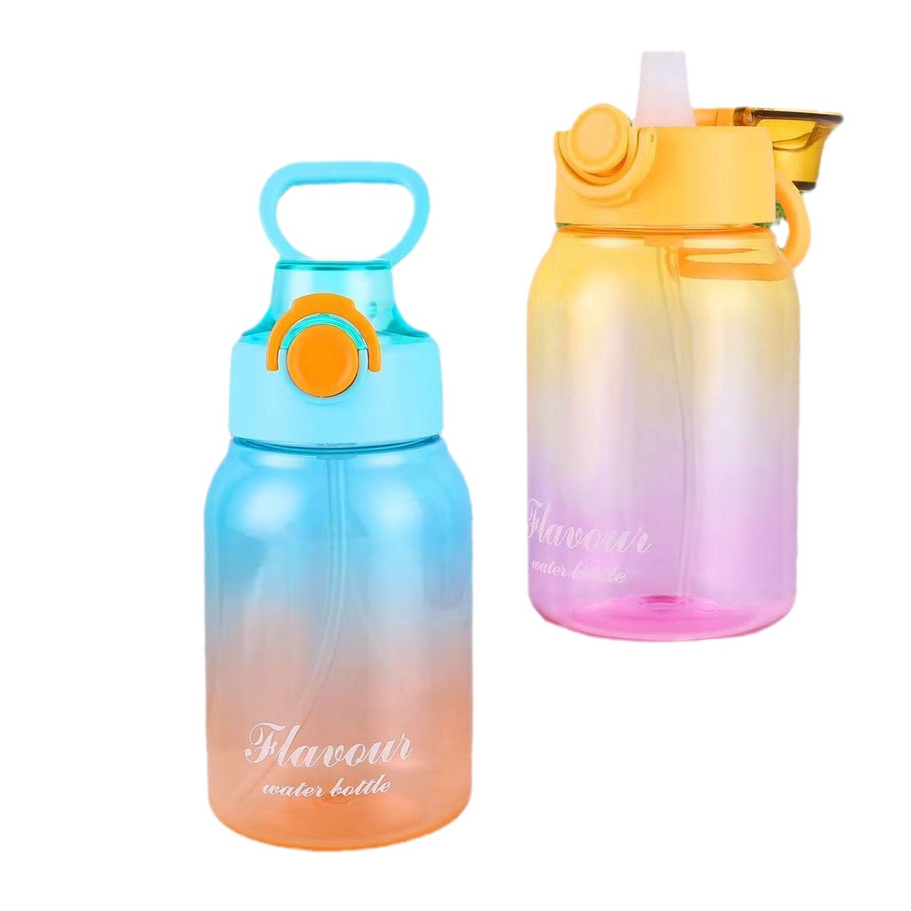 New large-bellied Fun Cup Cross-border sports water cup, sugar-free and caloric scented cup, children and primary school students straw Fun cup Item Picture