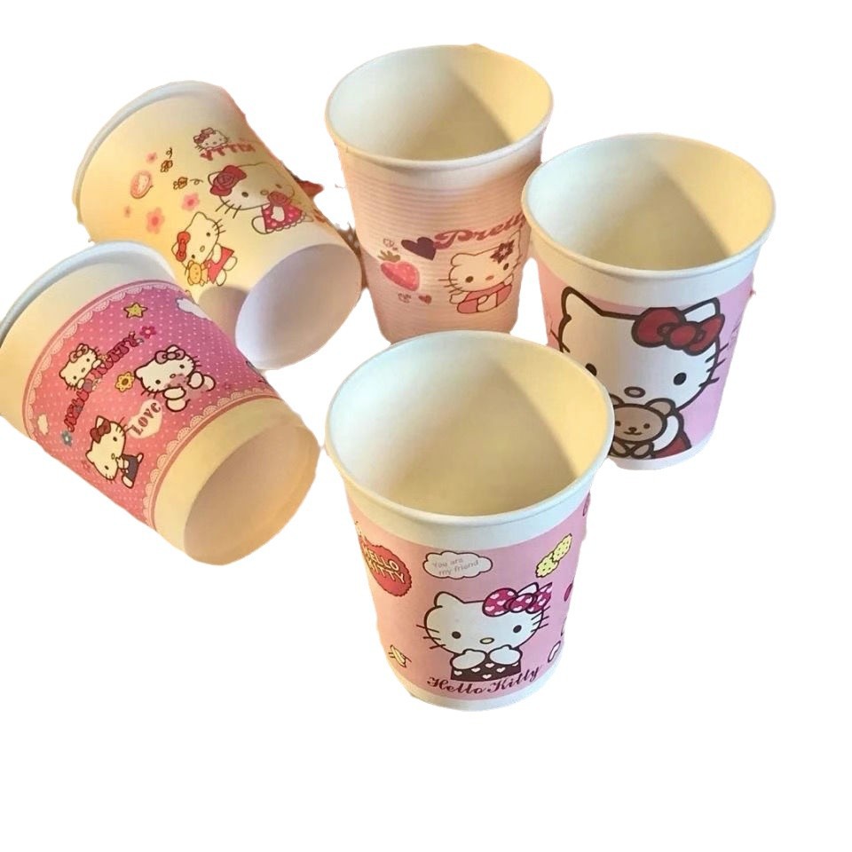 The same style cup as Xiaohongshu, KT cute festival paper cup, home thickened colored paper cartoon, disposable party Item Picture