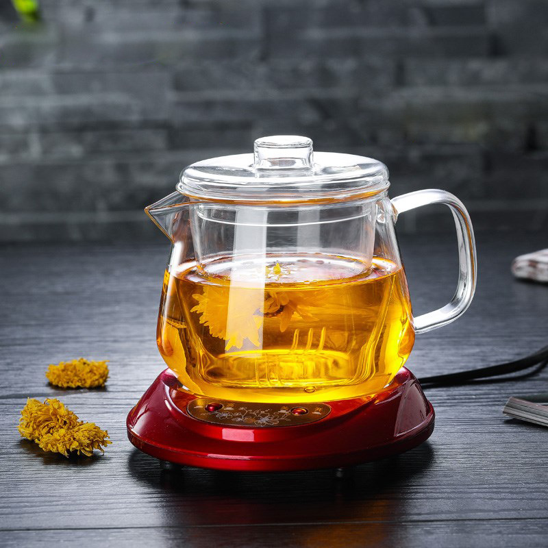 Factory stock high-temperature resistant glass flower teapots, small penguin teapots, creative brewing teapots, high borosilicate glass teapots 400ml Specification drawing