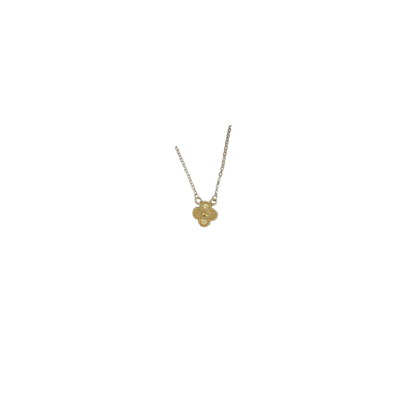 Four-leaf clover necklace pendant, 18K titanium steel, light luxury, double-sided mother-of-pearl design collarbone necklace, does not fade, fashionable and high-end Item Picture