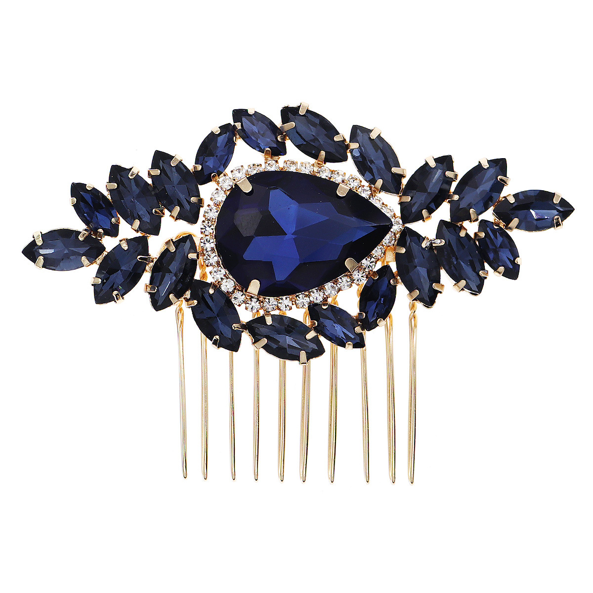 Cross-border ancient-style water diamond hair comb, wedding ball, retro diamond-encrusted hair accessory, wedding coil, hair accessory, bride's hair comb Item Picture