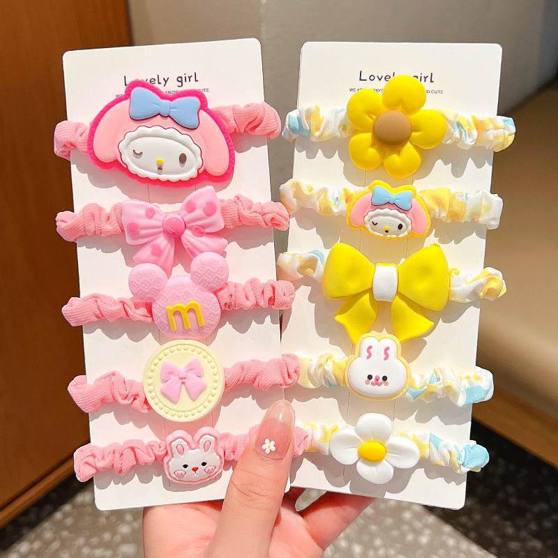 Korean version children's rubber bands, little girls' bun hair ties, girls' large intestine hair bands, babies' ponytail hair accessories, head accessories Application Scenario